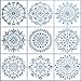 LOCOLO Mandala Stencils Set of 9 (6 x 6 inch) Reusable Stencil Laser Cut Painting Template Wood Floors Wall Fabric Furniture Stencils