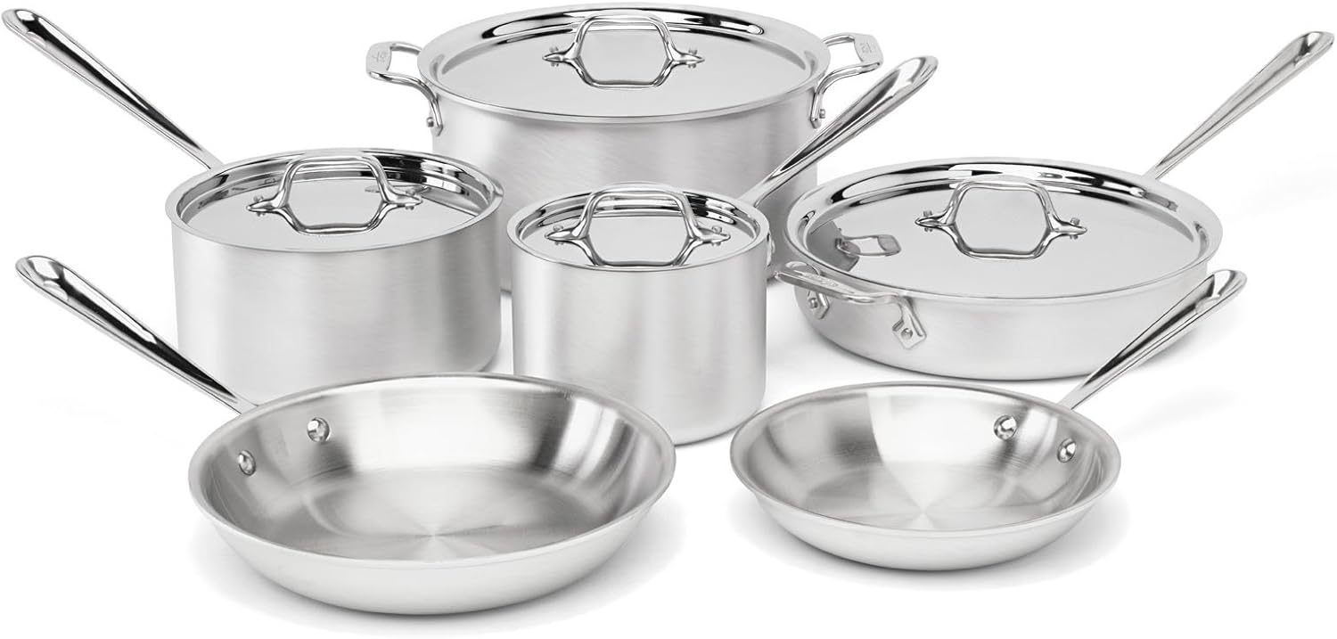 All Clad D3 vs D5 vs D7 vs Copper Core vs HA1 vs MC2 Cookware Set Comparison Chart