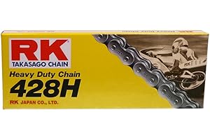 RK Racing Chain M428H-130 (428 Series) 130-Links Standard Non O-Ring Chain with Connecting Link