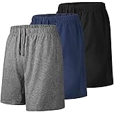 Liloak Mens Shorts Multipack 7 in Cotton Casual Athletic Gym Knit Short with Pockets, Soft Pajama Lounge Sleep Shorts