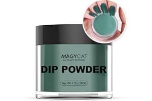 MAGYCAT Dip Powder St. Patrick's Day Green Color 1 Oz/28g Nail Dipping Powder French Nails Art Starter Manicure DIY Salon Home Gift for Women,No Need Nail Lamp Cured