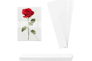 PLUS TARD 100 Pcs Clear Invitation Bands for 5x7 Invites, Vellum Paper Belly Bands for Wedding Accessories, Decorative Card Wraps for Party Envelopes