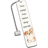 Corgi Dog Bookmark, Dog Themed Gifts for Dog Lover, Book Marks for Reading Women Back to School Supplies for Teen Boys Girls, Bookish Gifts for Birthday Christmas Stocking Stuffers, Cute Bookworm Gift
