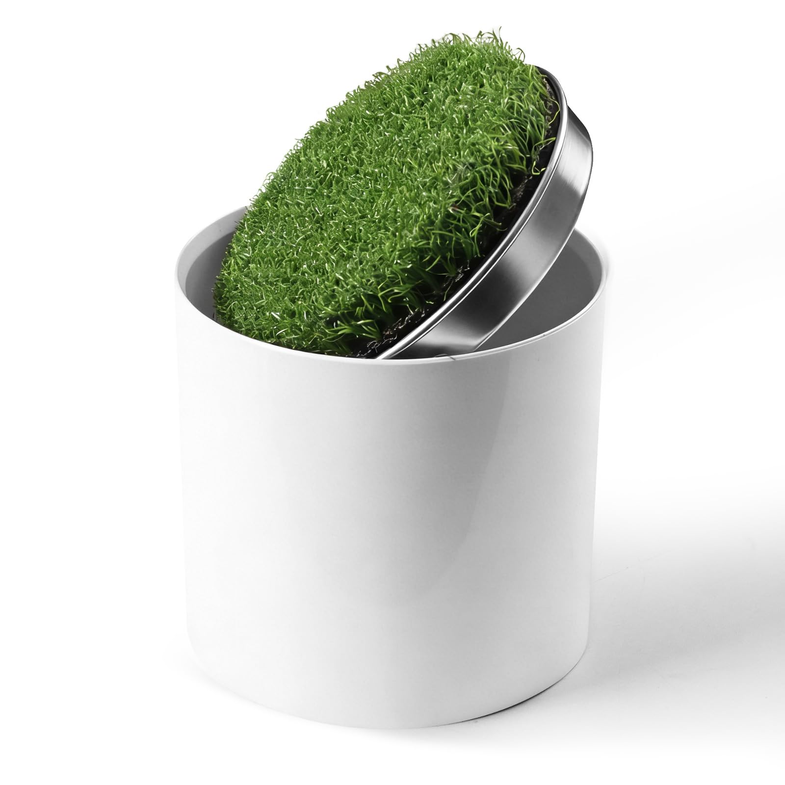 FINGER TEN Golf Hole Cups Putting Green Value Set, 4 Inch Set of Metal-Base Golf Hole Cups with Synthetic Turf for Backyard Practice Putting Green Hole Simulated Lawn (Golf Cup and Lawn)