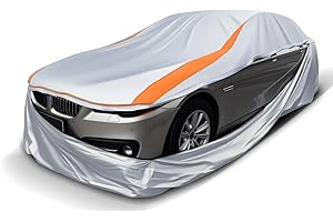 FJWDSC Sliver Full Enclosed Car Cover Universal Fit VW Beetle/Golf,Porsche Boxster,350z/370z,Audi TT/A3,BMW Z4,Supra A90/Integra,BRZ,RX-8,Clubman Sedan/Coupe/Hatchback/Cabrio Length 165-177 in