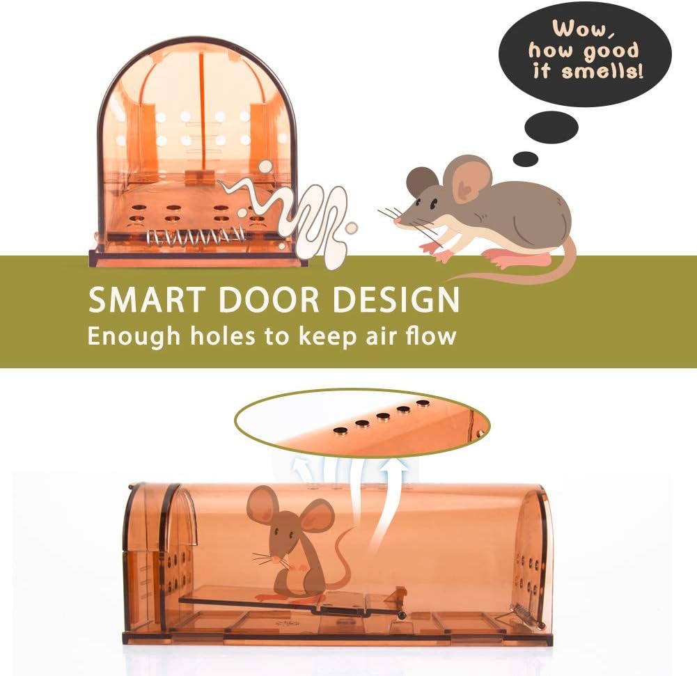 VENSMILE 4 Pack Mouse Trap No Kill Live Huamne Mousetraps That Work Safe for Home : Garden & Outdoor