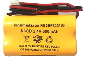 BATTERY HAWK BP2-A LITE Ni-CD 2.4v 600mAh CSXWREB3 Battery BP2A BP2-0A 0BP2-0A 2.4v 600mAh Ni-CD Battery Pack Replacement for Exit Sign Emergency Light