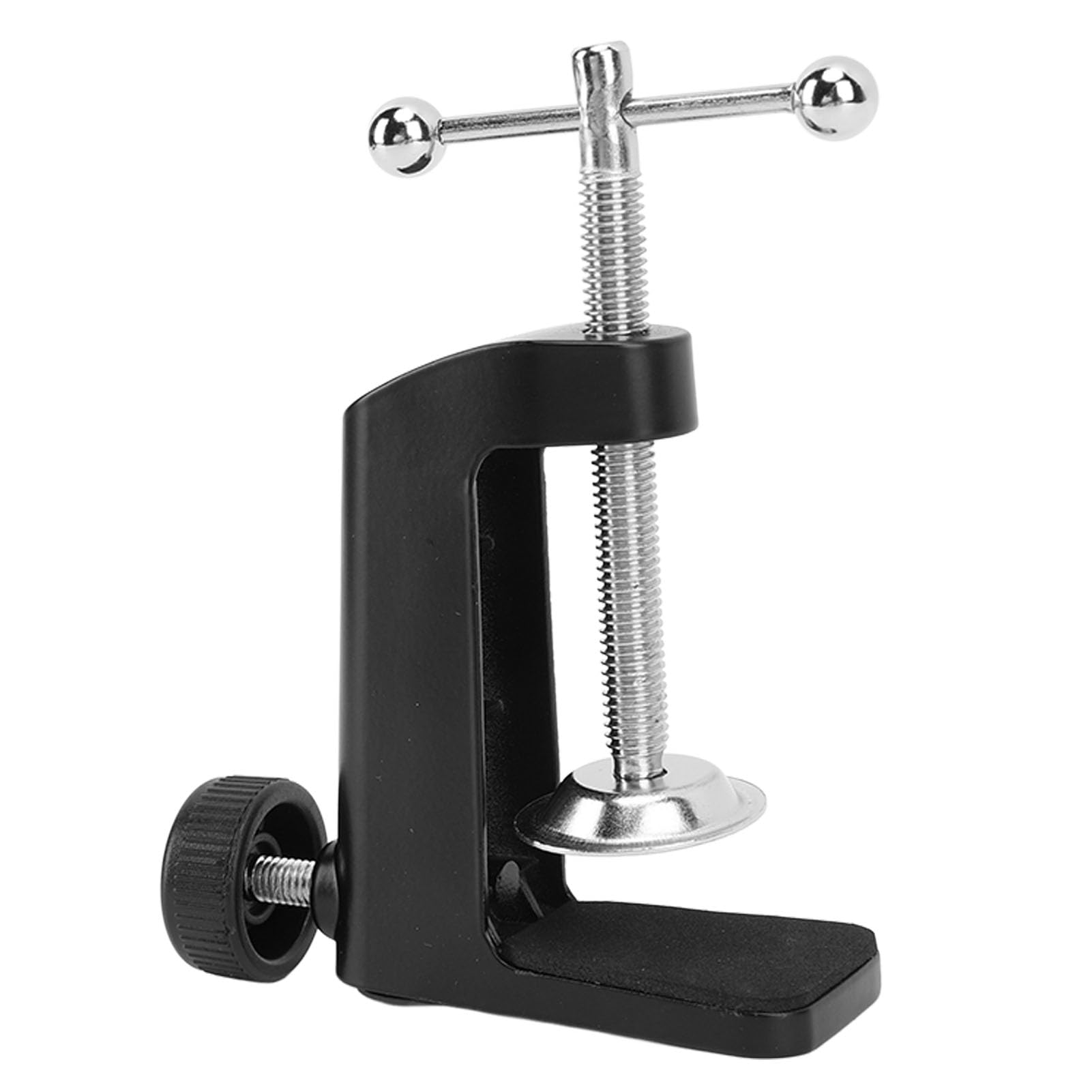 Dpofirs 2.4inch Universal C-Clamp for 12mm Desk Lamp Mount, Aluminum Black Desk Table Mount Clamp for Desktop Mount Holder LCD Monitor Flash Desks Carts Benches Worktables