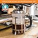 French Press Coffee Maker - Heat Resistant Borosilicate Glass Pot and Stainless Steel Triple Filter - Bonus Strainers, Spoons, Cleaning Brush and Gift Box - 8 Cups - by HomeEquip
