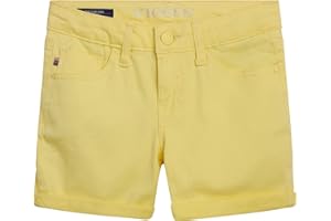 VIGOSS Girls’ Shorts – Basic Soft Stretch Twill Shorts for Girls – Kids’ Adjustable Roll-Cuff Shorts (4-16)