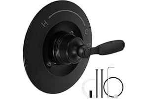 AIRVOWS T14032-BL Matte Black Shower Handle, Metal,Compatible with Monitor RP46074 & RP19804,Compatible with Delta Classic 13/14 Series,Valve Not Included (Handle)