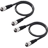 RFAdapter Cable de puente RG8x, paquete de 2 cables coaxiales CB de 2 pies PL259 UHF conector 50 ohmios de baja pérdida para 