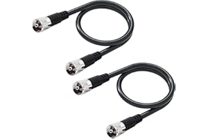 RFAdapter RG8x Jumper Cable, 2 Pack 2ft CB Coax Cable PL259 UHF Connector 50 ohm Low Loss for Ham Radio, Antenna Analyzer, Dummy Load and SWR Meter