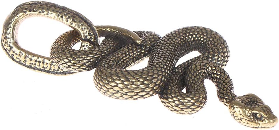 Diyiming 2Pack Brass Snake Key Ring Boutique Keyring Copper Boa Key Chain Snake Pendant Necklace Clothing Accessories Jewelry Car Hanging Gift