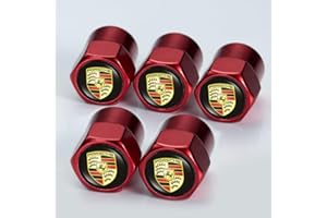 ASGKEB Metal Car Wheel Tire Valve Stem Caps for Porsche 911 718 Taycan Macan Cayman Boxster GT3 GTS Panamera Styling Decoration Silver Accessories 5pcs red Accessory