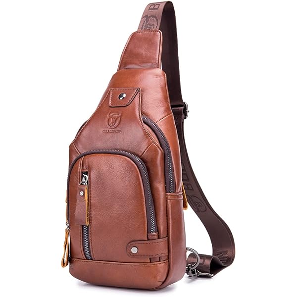 Amazon.com: BULLCAPTAIN Leather Men Sling Bags Travel