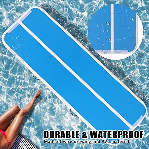 KIKILIVE Inflatable Gymnastics Mat, 4 /8inches Thickness Length Between