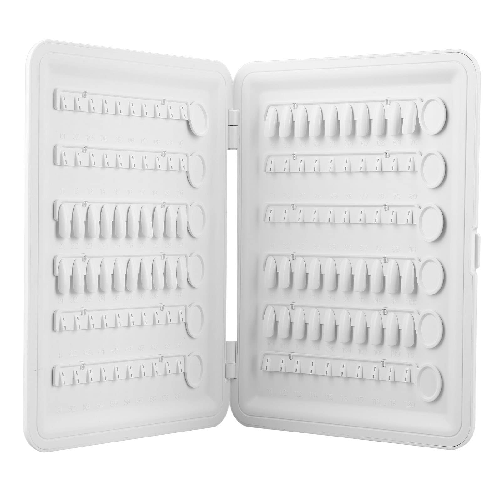 Nail Color Swatches, Nail Polish Swatches Nail Display Book 120 Colors Nail Color Display Book Disassemble Nail Display Book with 120Pcs Nail Tips White for Manicure Salon Studio