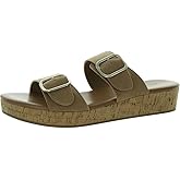 Style & Co. Womens Temppestt Open Toe Slide Sandals Tan 7.5 Medium (B,M)