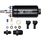 EVIL ENERGY External Inline Fuel Pump 300 LPH High Flow 12V Universal | 12V DC EFI Systems, 10AN Inlet &amp; 6AN Outlet, Compatible with gasoline, pump gas, race gas and diesel