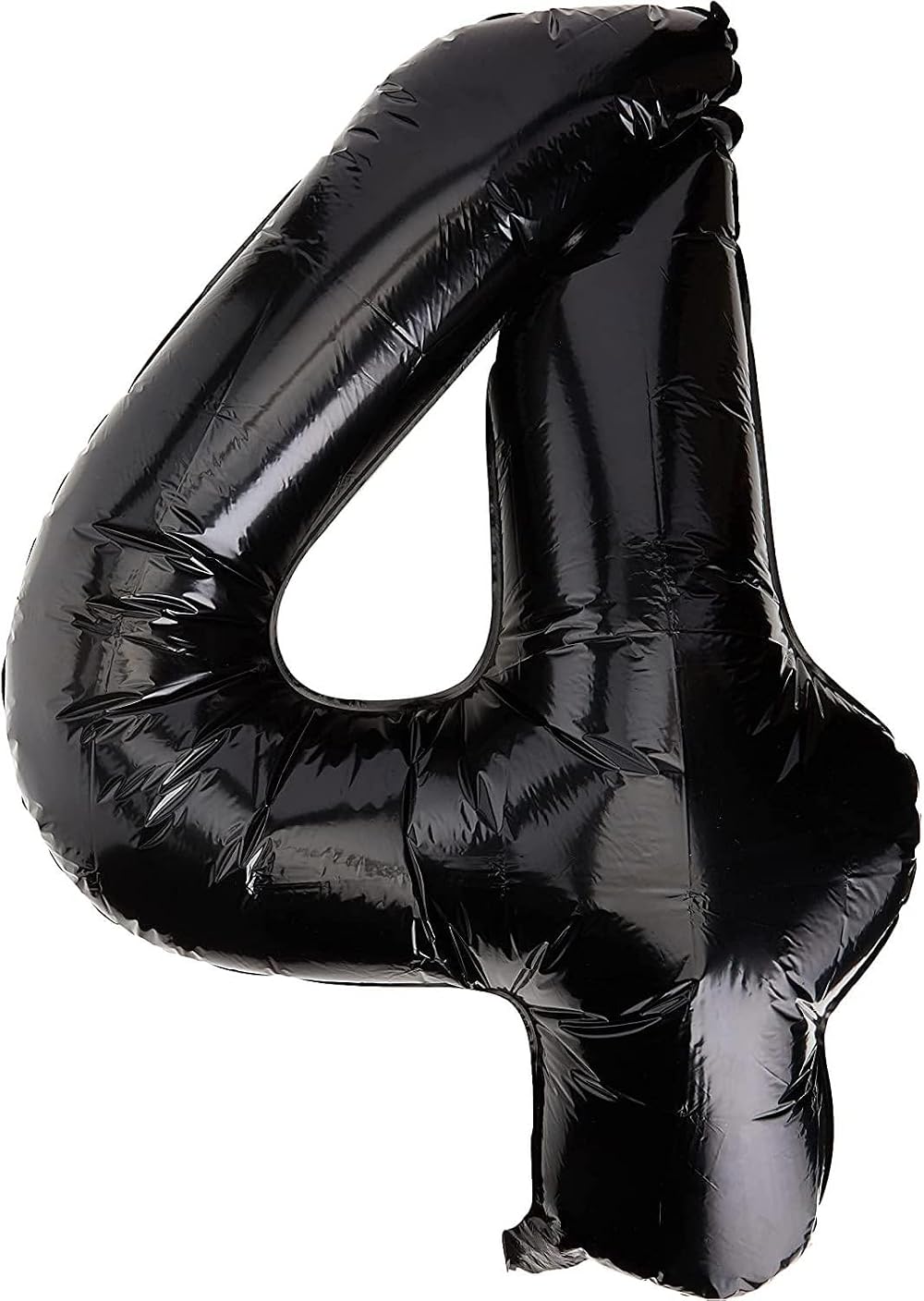 Unique Black Number 4 Shaped Large Foil Balloon 86cm - One Piece