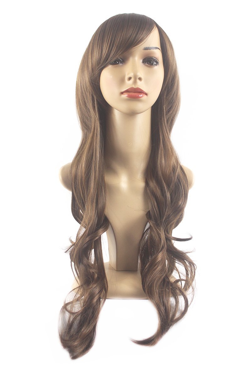 Xiaoyu Fashion Lady Wig Long Curly Hair - Light Brown