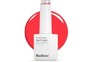 Nailboo PREMIER Forever Glaze Gel Nail Polish, (Neon Red) Pop Star LED Nail Lamp Gel Polish, Self-Leveling DIY Nails, Salon Quality Nail Color, Glossy Long-Wear, 0.3 oz.