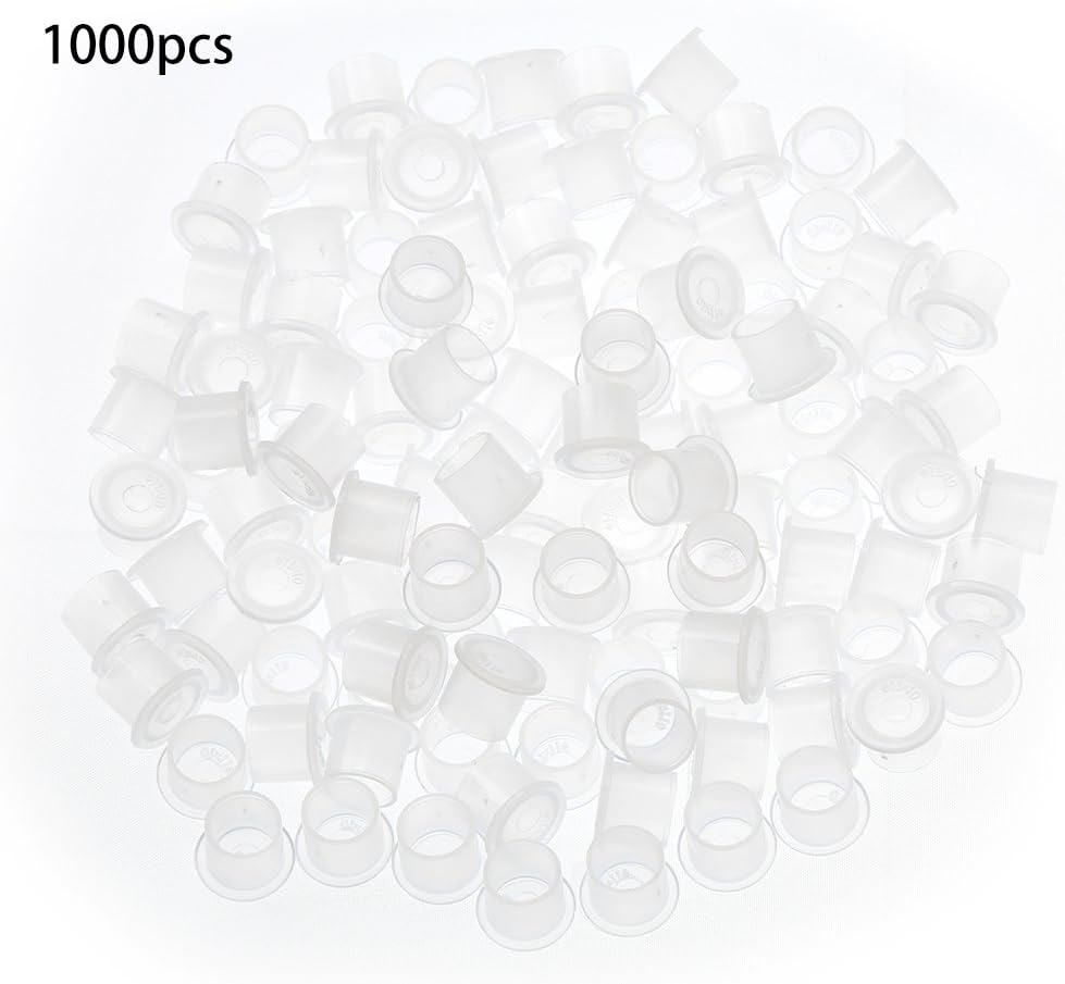 Tattoo Ink Cap Cup, 1000pcs Pigment Ink Container Cup Tattoo Ink Holder Eyebrow Nail Art Cosmetic Kit 11mm