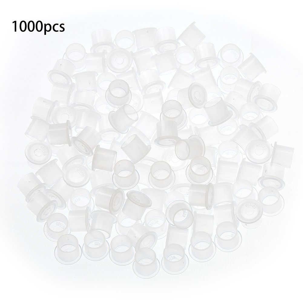 Tattoo Ink Cap Cup, 1000pcs Pigment Ink Container Cup Tattoo Ink Holder Eyebrow Nail Art Cosmetic Kit 11mm