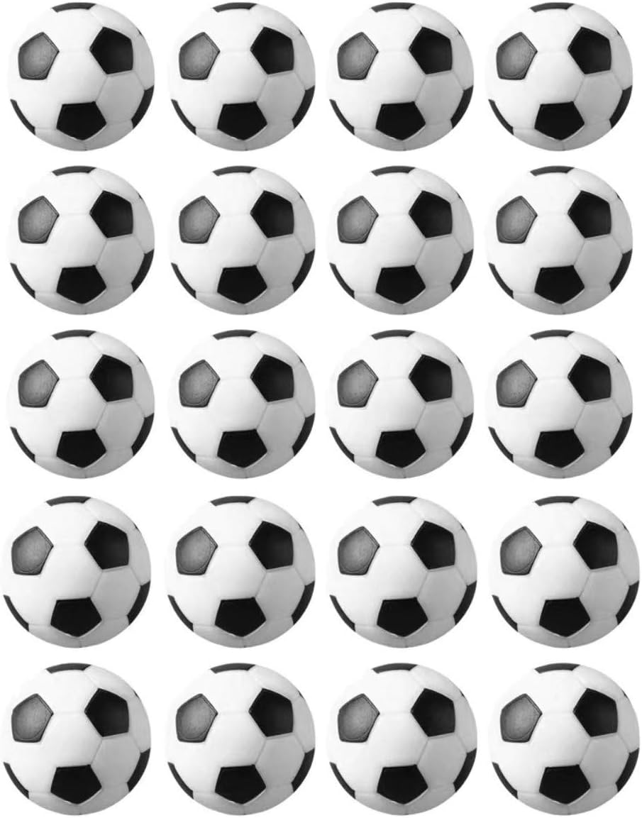 JZK 20x Plastic soccer table balls table top football accessories 32mm for kids & adults birthday party favours, party bag fillers