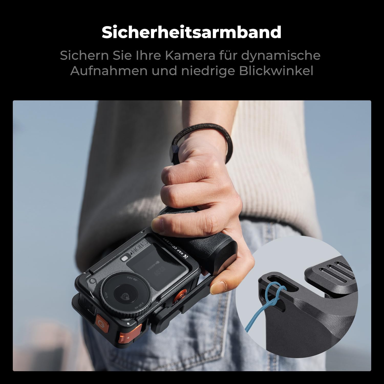 K&F CONCEPT Street Grip Kit mit Käfig, Kamera Griffhalter Set für DJI Osmo Action 6, Schnellverschluss Street Photography Griff mit Auslöser, Blitzschuh, Action Kamera Zubehör 7
