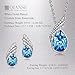 Qianse White Gold Plated Cable Chain Jewelry Set Made with Ocean Blue Swarovski Elements Crystal