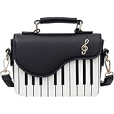 Zeph Hosea Women Piano Pattern Music Note Top Handle Satchel Mini Size Crossbody Tote Bag Purse