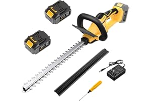 Schtumpa Cordless Hedge Trimmer 24Inch-Blade, 24V-4.0Ah Electric Trimmer, Cordless Hedge Trimmer with 2 Lithium-ion Batteries and Charger Included