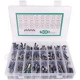 HiLetgo 500pcs Electrolytic Capacitor Assortment Kit Box 0.1uF-1000uF 24 Values Mixed DIP Electrolytic Capacitors Kit 10V 16V 25V 50V with Transparent Storage Box