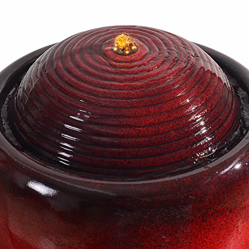 Peaktop - Outdoor Glazed Pot Fountain - Gradient Red