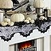 PartyTalk Halloween Decorations Black Lace Spider Web Fireplace Mantle Scarf Cover, Bats Fireplace Scarf Runner Home Festival Party Supplies, 20 x 80 Inch