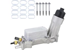 TULEYILE 68310865AB Aluminum Engine Oil Cooler & Oil Filter Housing Adapter Assembly Compatible with 2017-2018 Jeep Wrangler Cherokee Dodge Challenger Charger Journey Caravan Chrysler 200 300 Ram 1500