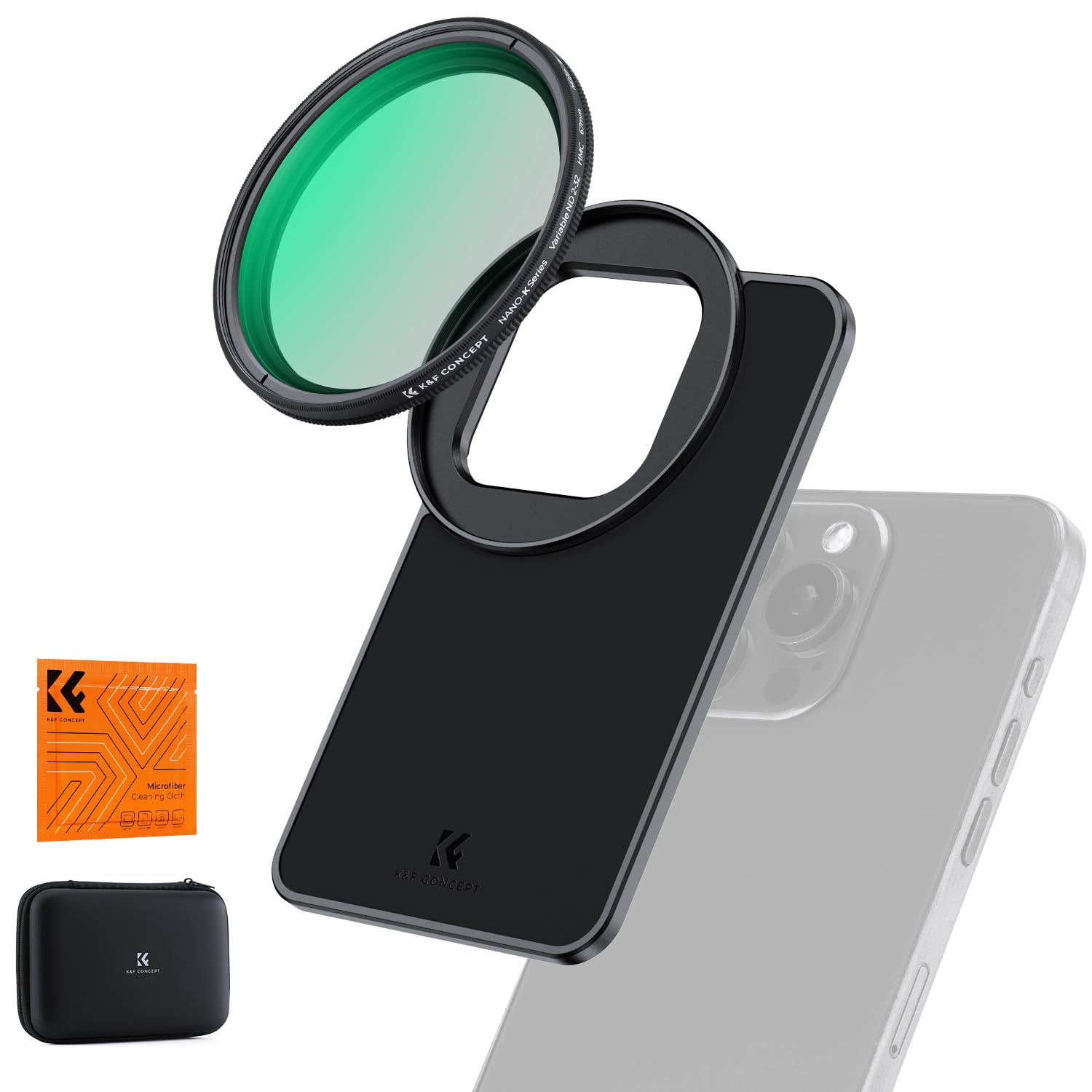 Photo 1 of K&F Concept 6.7 inch Magnetic Lens Filter Mount Adapter with 67mm Variable ND2-32 Filter Compatible with iPhone, Compatible with 17/16/15/14/13/12 Pro Max, 16/15/14 Plus