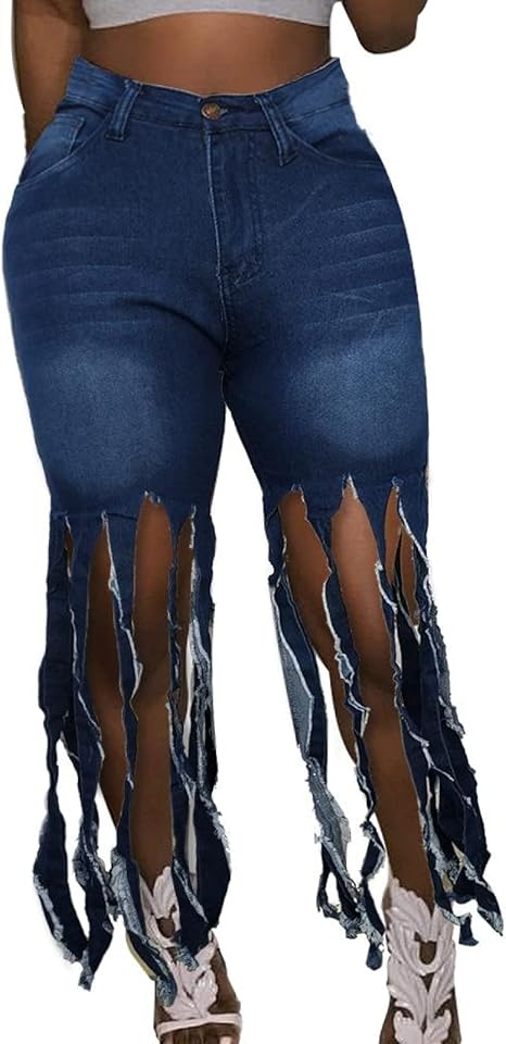 Women's Fashion Personality Long Fringe Denim Shorts Summer European and at Amazon Womenâs 
