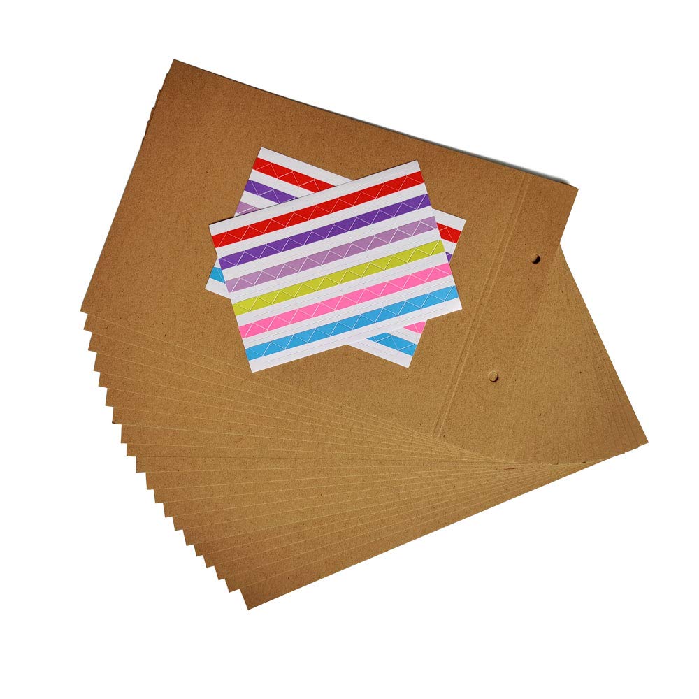 ZEEYUAN Scrapbook Inner Pages, Brown Refilled Pages for DIY Scrapbook Photo Album, 20 Sheets / 40 Pages