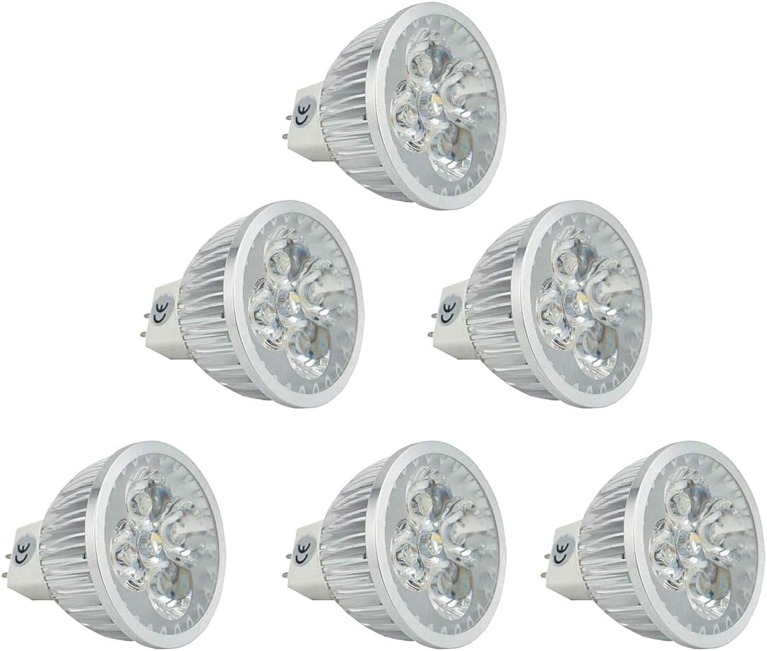 CTKcom 5 Watt MR16 LED Bulbs 85~265V (6 Pack), G5.3 LED Spotlight Equal to 50W Halogen Bulbs 3000K Warm White 400LM Spotlight for Landscape Accent Recessed Track Lighting Bulbs,Non-dimmable.