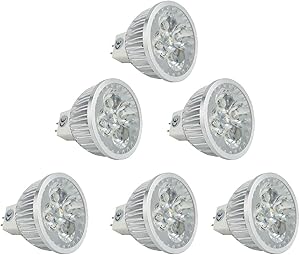 CTKcom 5 Watt MR16 LED Bulbs 85~265V (6 Pack), G5.3 LED Spotlight Equal to 50W Halogen Bulbs 3000K Warm White 400LM Spotlight for Landscape Accent Recessed Track Lighting Bulbs,Non-dimmable.