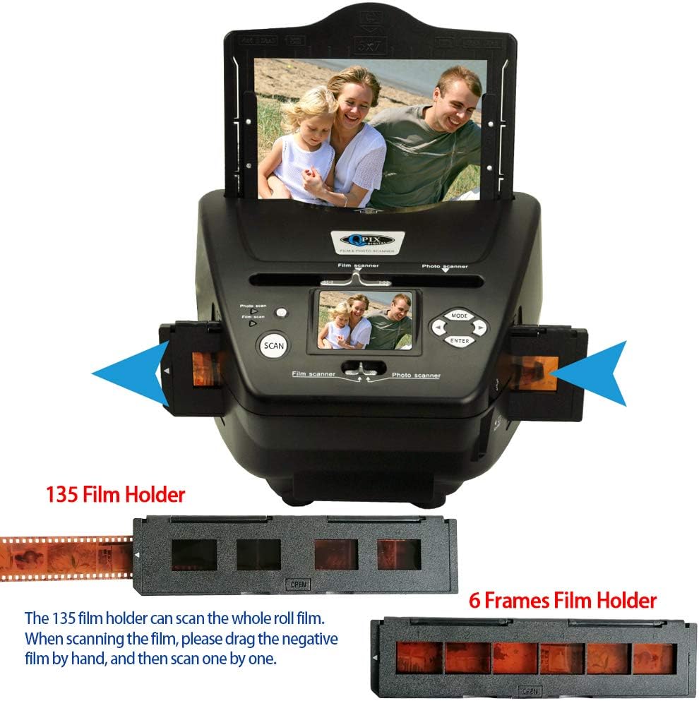 Digital Photo Slide & Film Scanner with Popular Scanner 2.4 inch 8.1 Mega Pixels 4 in 1 Photo and Film Scanner 135 Negative Scanner Photo Scanner Combo Scanner Views on Your Computer or USB(Black): Electronics