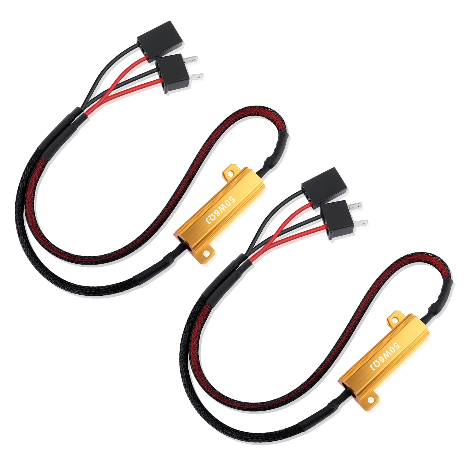 Photo 1 of IHOTDER 2PCS H7 LED Resistor Kit,50W 6 ohm LED Headlight Resistor Anti Flicker & Error Decoder,Universal Car Accessories Load Resistors for LEDs Lights,Fog Lights,Headlights (H7)