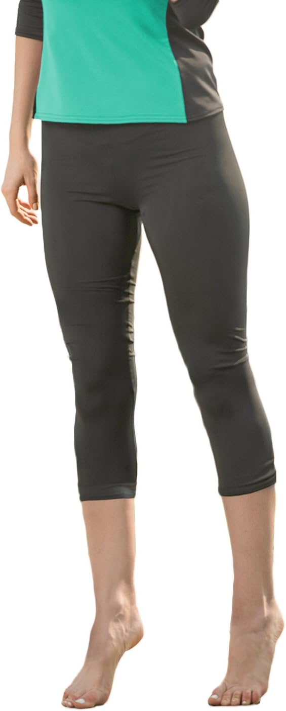 Undercover Waterwear Womenโs Swim Leggings Athletic Capris- UV Protection Cover Up- Plus