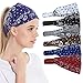 Sweat Wicking Stretchy Athletic Bandana Headbands/Head wrap/Yoga Headband/Head Sarf/Best Looking Head Band for Sports or Fashion, or Exercise (Set 5 (6 Count))