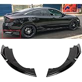 SCITOO Glossy Black Left Right Rear Bumper Canard Diffuser Valence | Fit for 2016-2019 for Honda Civic 4 Door Sedan Model Splitter Lower Spoiler Lip Bumper Splitters Aprons