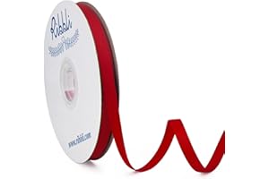 Ribbli Red Grosgrain Ribbon, 3/8 inches x Continuous 50 Yards,Use for Bows DIY Hair Accessories,Gift Wrapping,Craft and Sewing