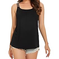 Tank Top with Padded Built in Bra Cup for Women Afjsutable
